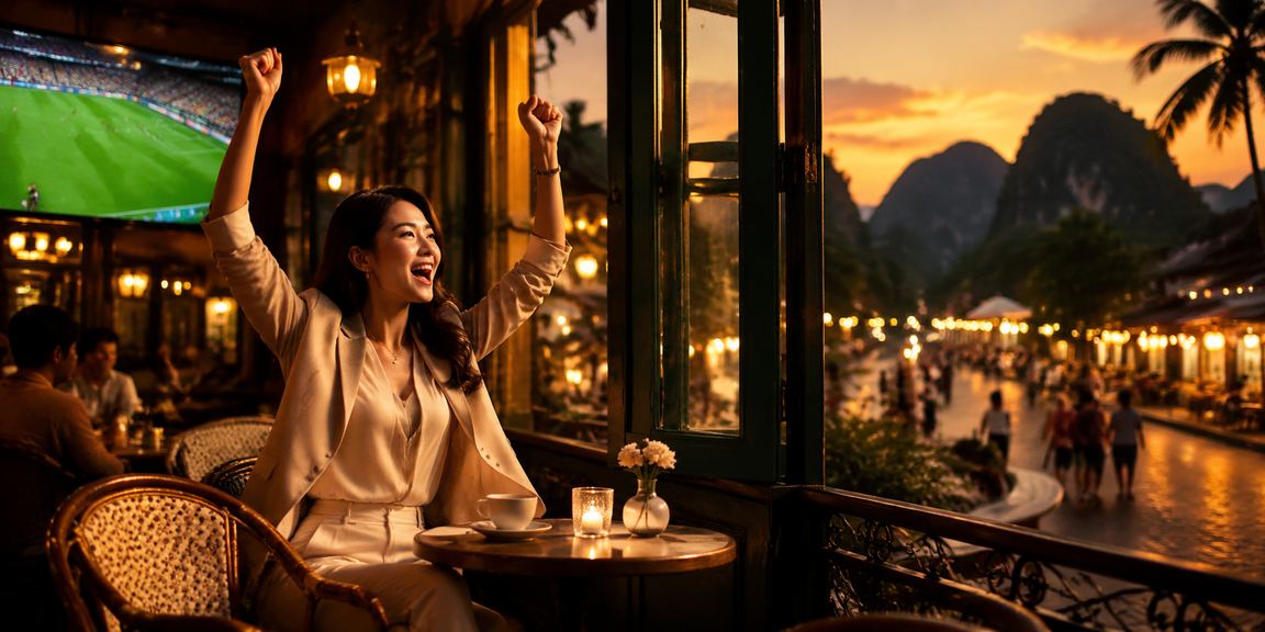 Người dùng tại Ninh Bình thư giãn với cà phê và theo dõi tài khoản VIP casino trực tuyến